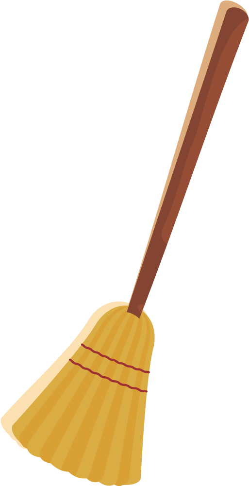 Classic Wooden Broom Illustration