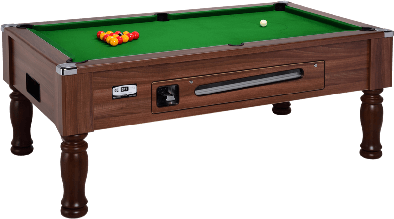 Classic Wooden Pool Table With Green Felt