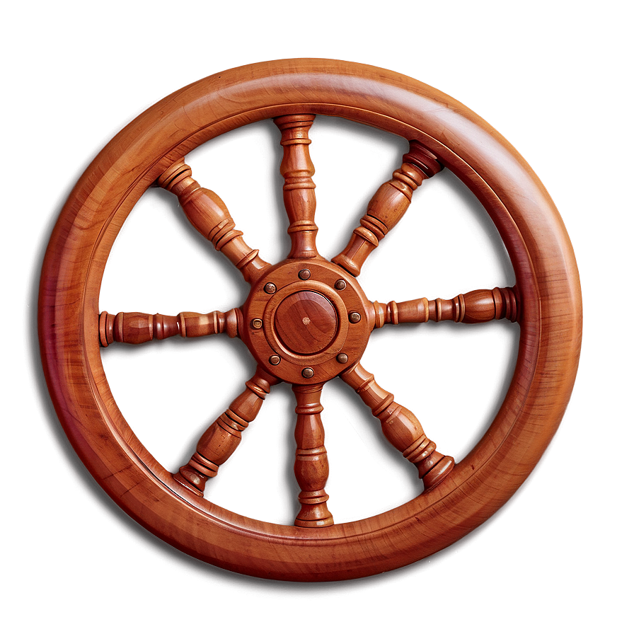 Classic Wooden Steering Wheel Png 7