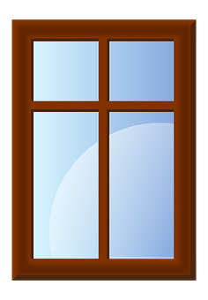 Classic Wooden Window Vector PNG with transparent background