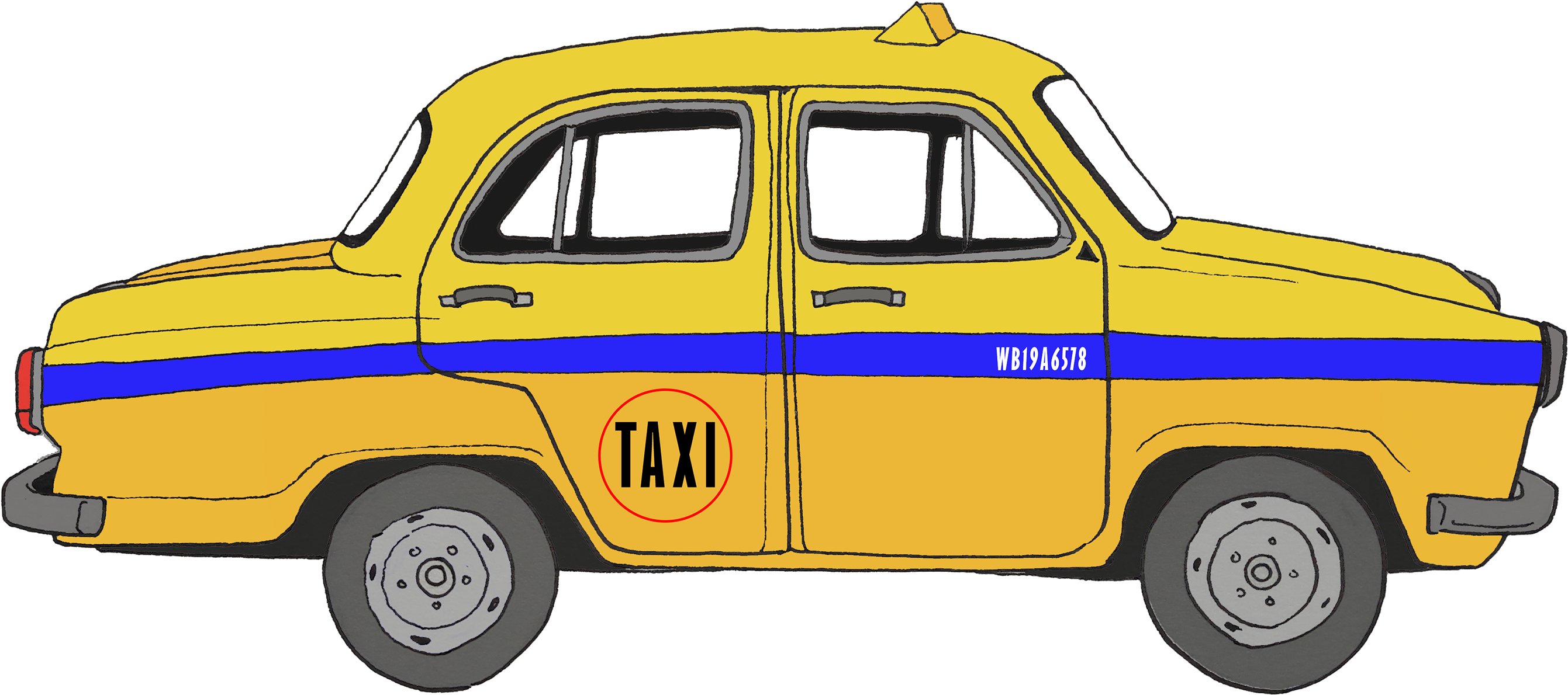 Classic Yellow Taxi Illustration