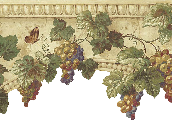 Grapevine - 4 Walls Be10032b Grapes Non-woven Wall Border - Navy PNG with transparent background
