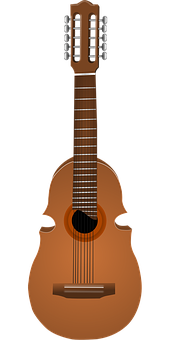 Classical Guitar Illustration PNG with transparent background