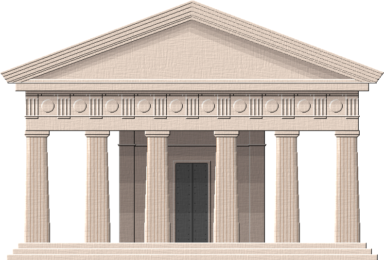 Classical Temple Facade Architecture