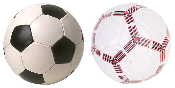 Classicand Modern Soccer Balls PNG with transparent background