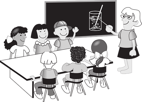 Classroom Science Lesson Cartoon PNG with transparent background