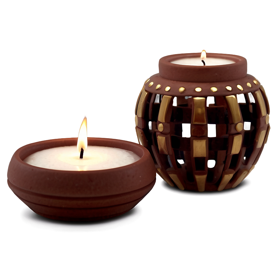 Clay Candle Holders PNG jde68 PNG image with a transparent background, free high-resolution download
