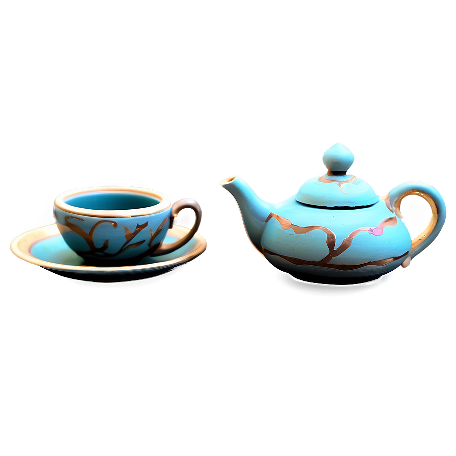 Clay Tea Set Collection Png 34