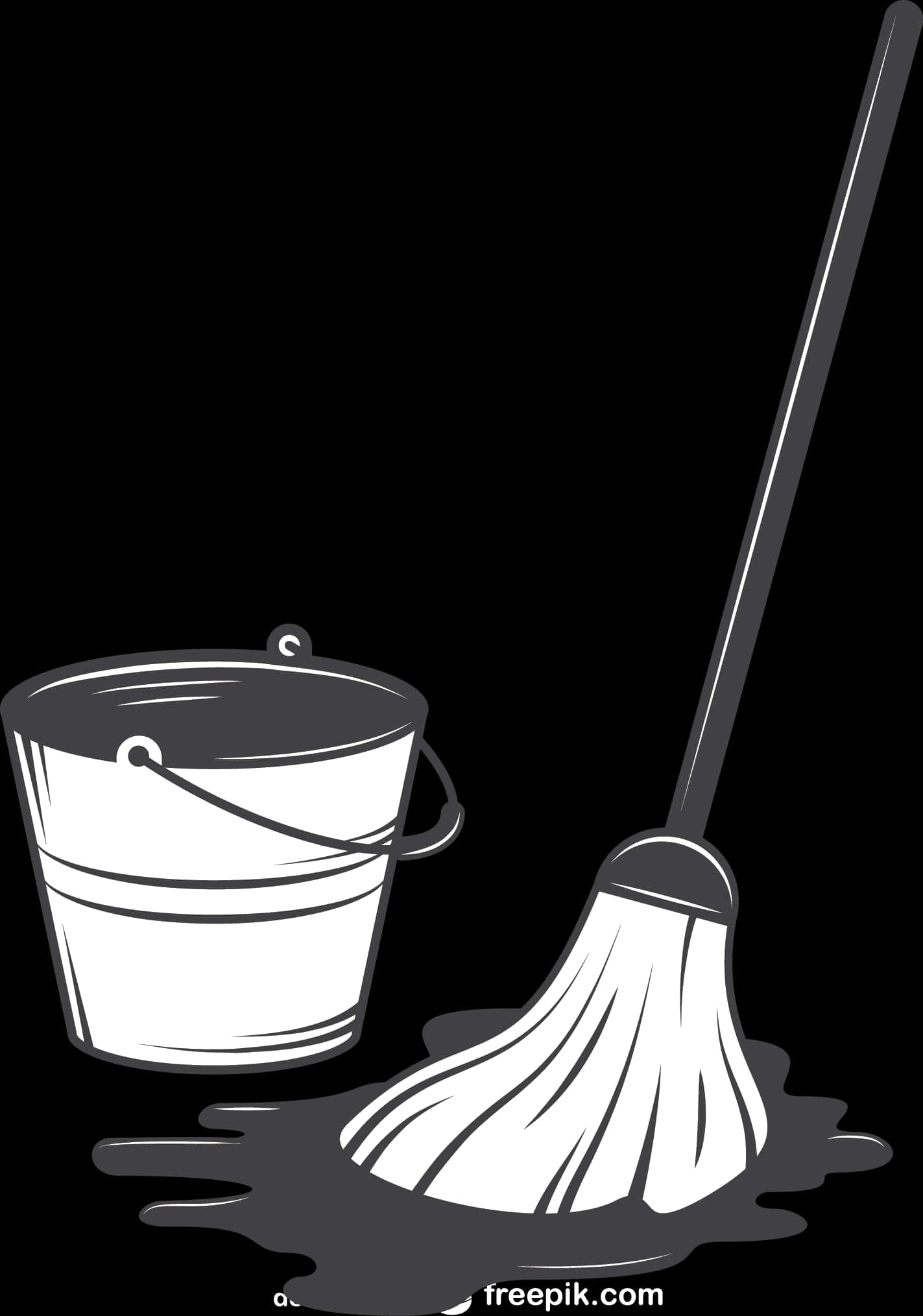 Cleaning Tools Vector Illustration PNG with transparent background