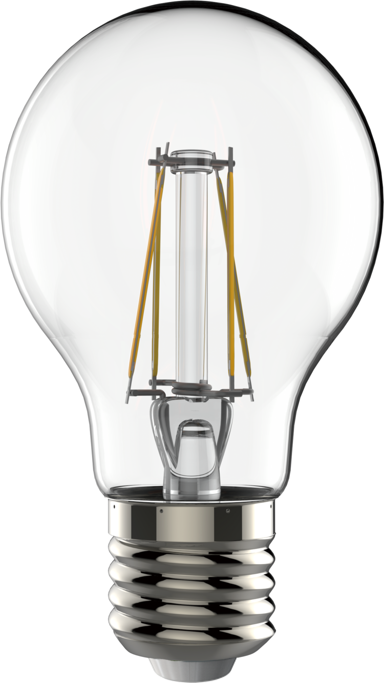 Clear L E D Filament Bulb PNG with transparent background