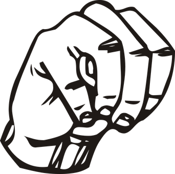 Clenched Fist Silhouette Graphic PNG with transparent background