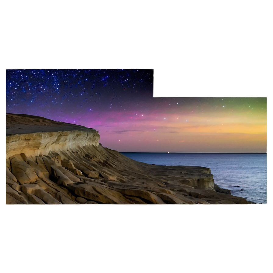 Cliff By The Night Sky Png Pjg