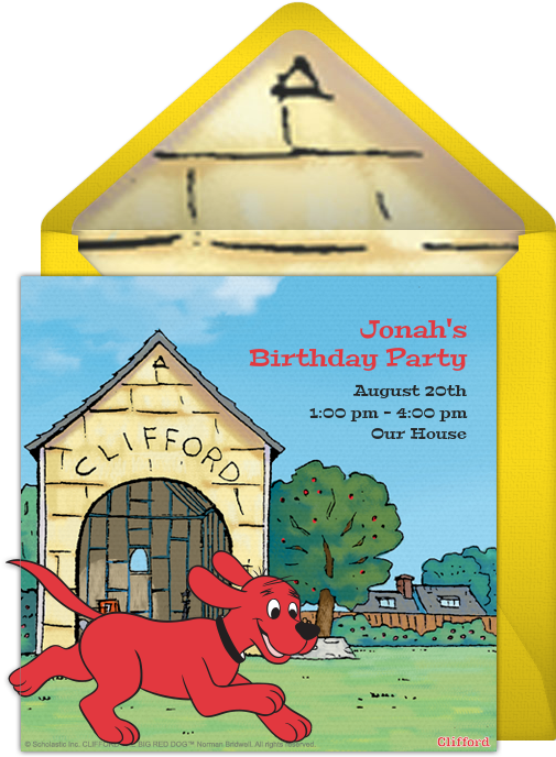 Clifford Birthday Party Invitation