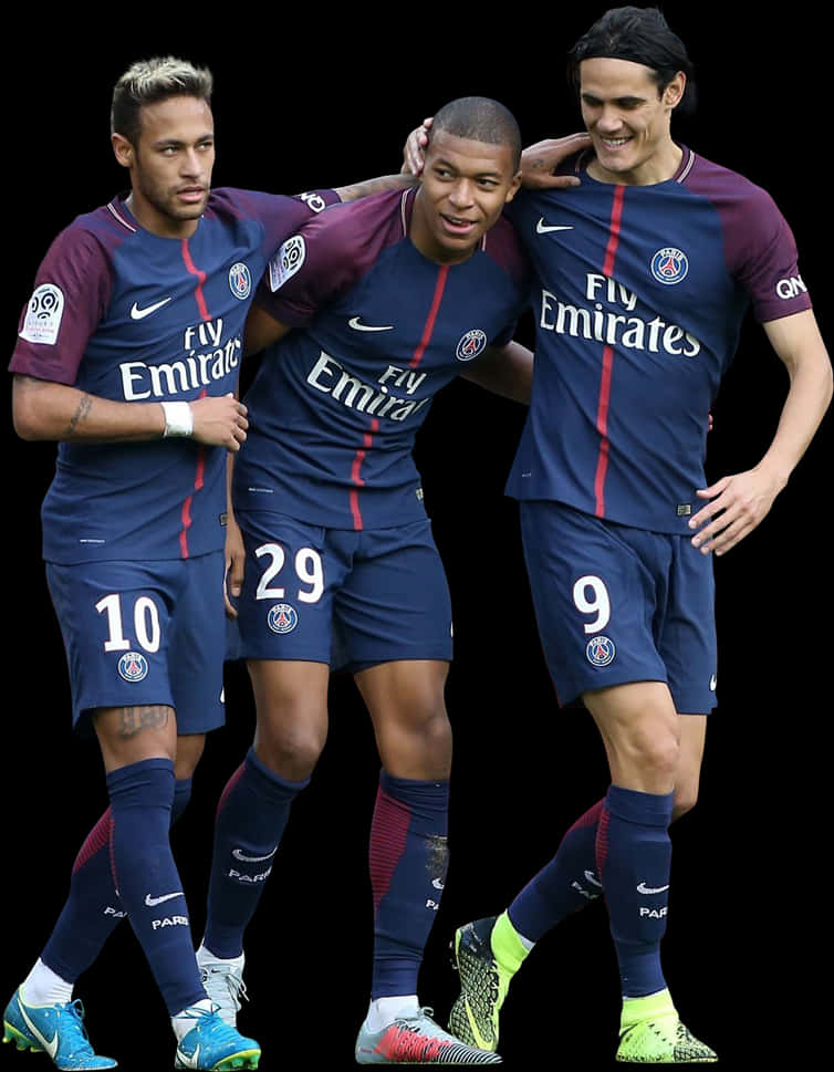 Clip Art Neymar Psg Png - Kylian Mbappe Neymar Cavani, Transparent Png PNG with transparent background
