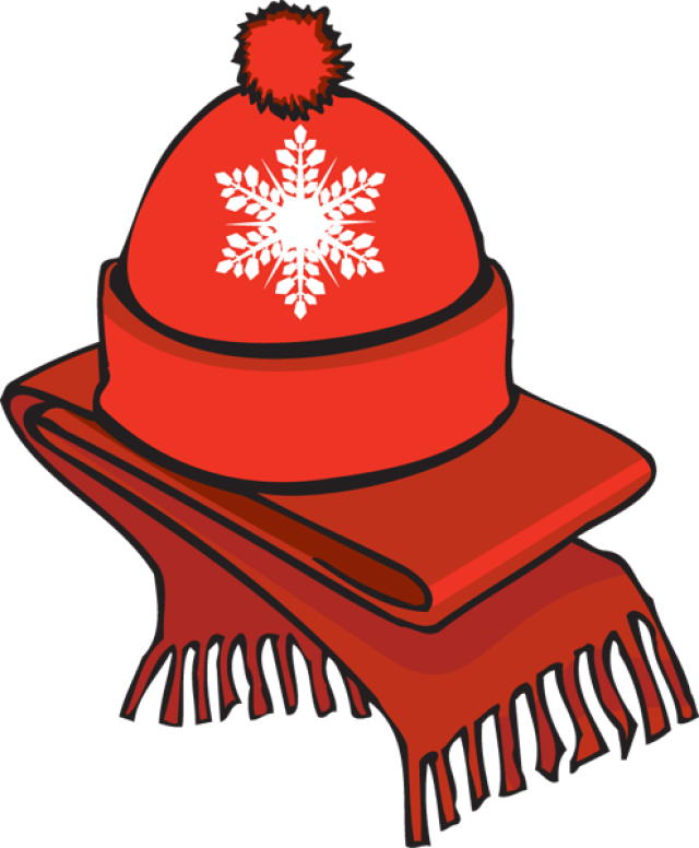 Clip Art Of A Winter Scarf An - Hat And Gloves Clipart, HD Png Download PNG with transparent background
