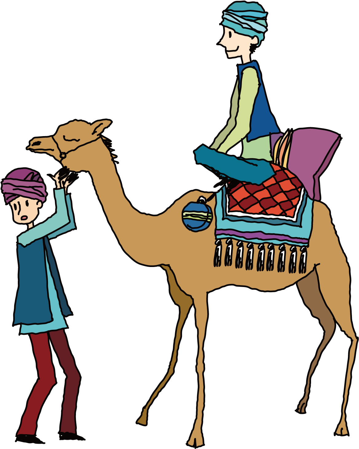 Clipart Black And White Photography Royalty Free Riding - Ride A Camel Clipart, HD Png Download PNG with transparent background