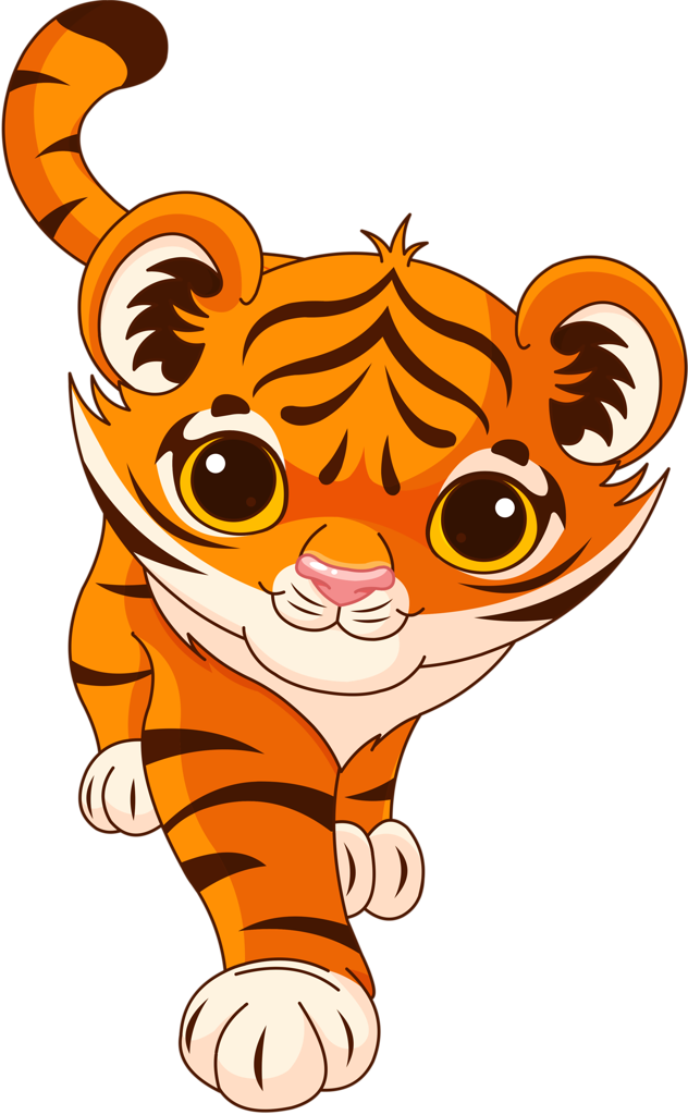 Clipart Of A Monkey Lion And Tiger At A Zoo Entrance - Tiger Cartoon No Background PNG with transparent background
