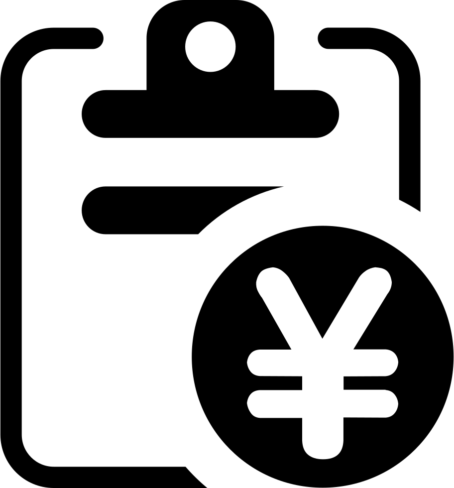 Clipboard Yen Symbol Icon