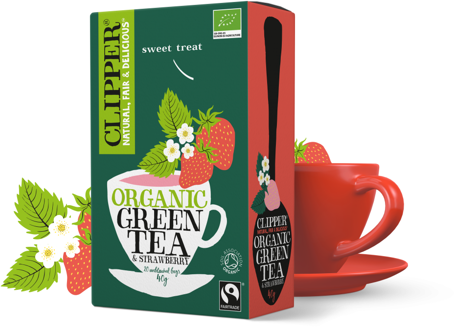 Clipper Organic Green Tea Strawberry Packaging