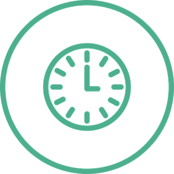 Clock Icon Teal Background