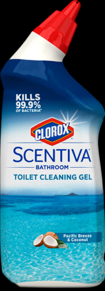 Clorox Scentiva Toilet Cleaning Gel Bottle PNG with transparent background