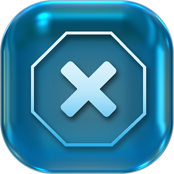 Close Button Icon Blue