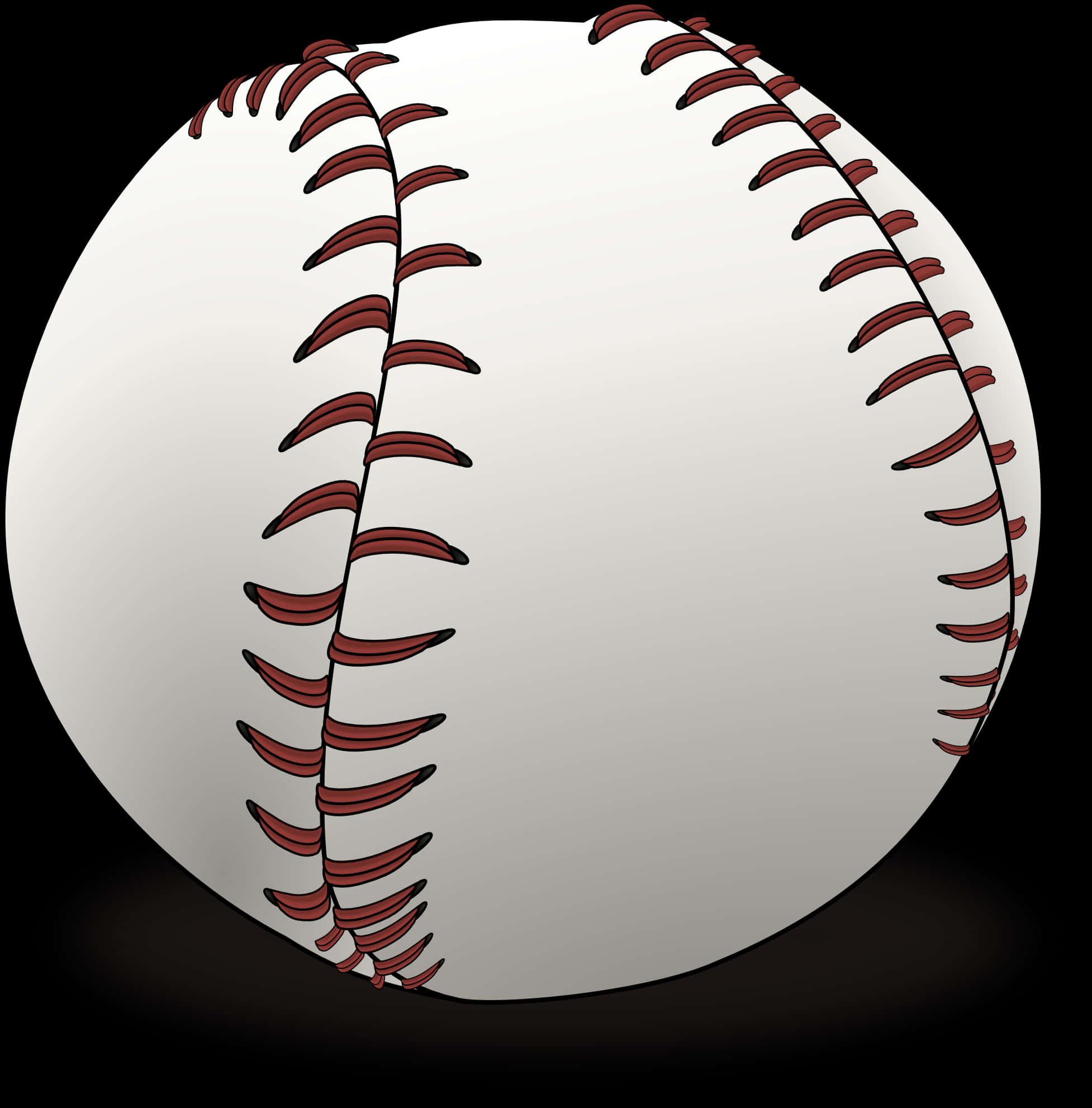 Close Up Baseball Stitching PNG with transparent background