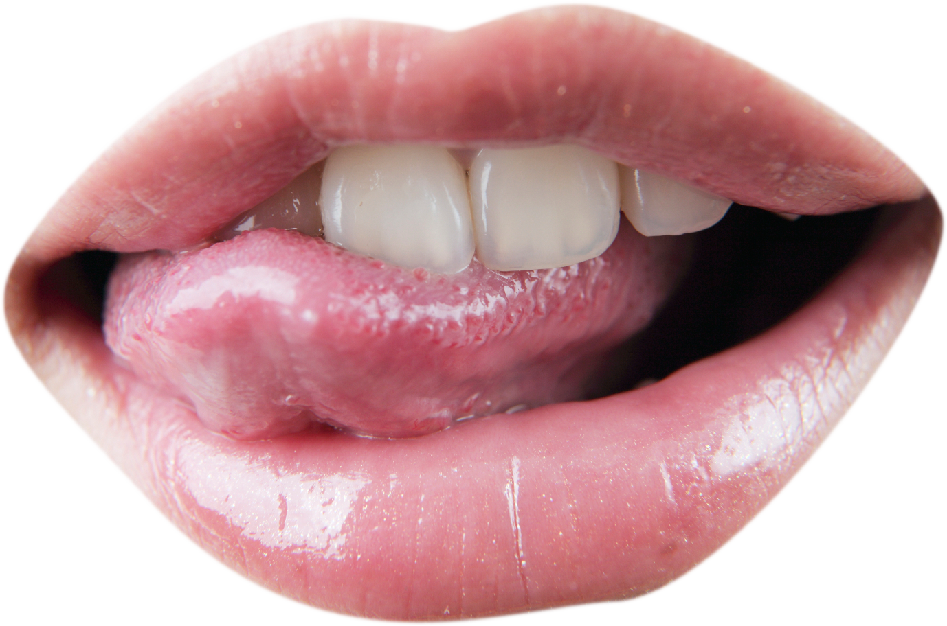 Close Up Human Tongueand Lips