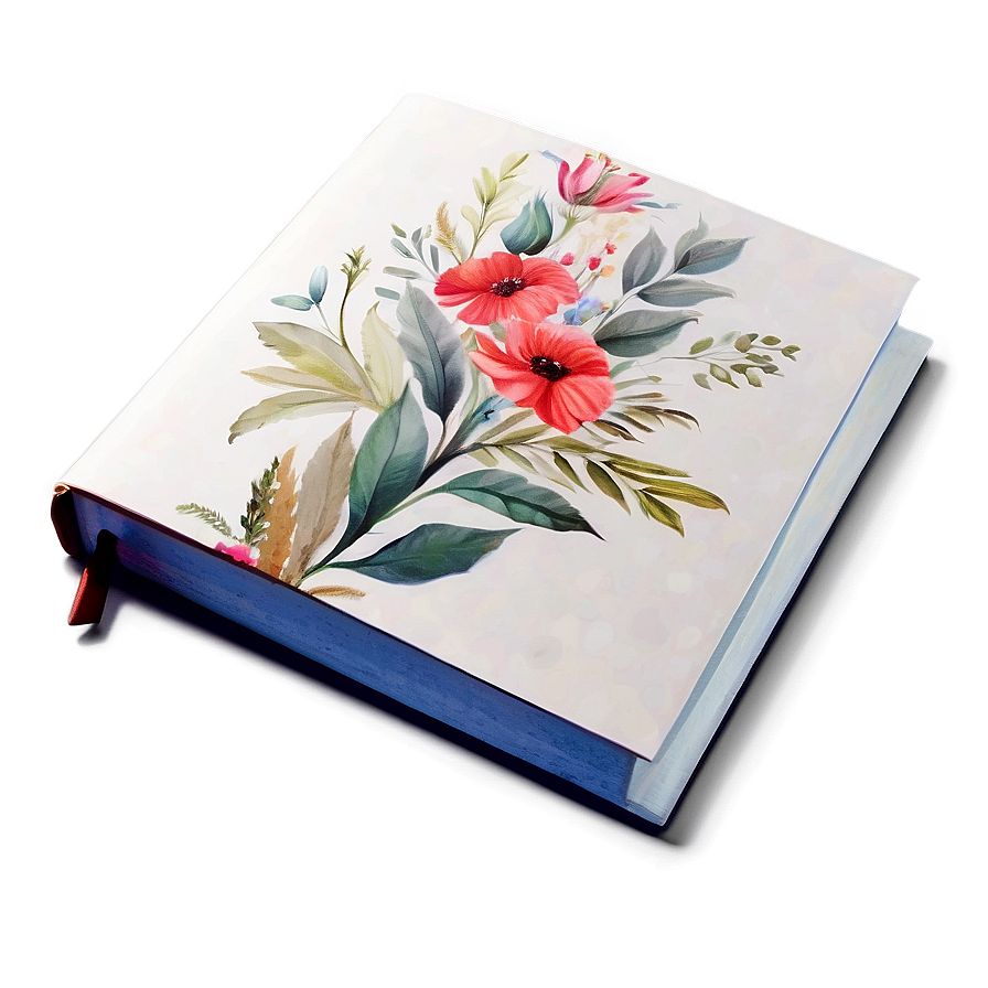 Closed Book With Floral Cover Png Pfw85