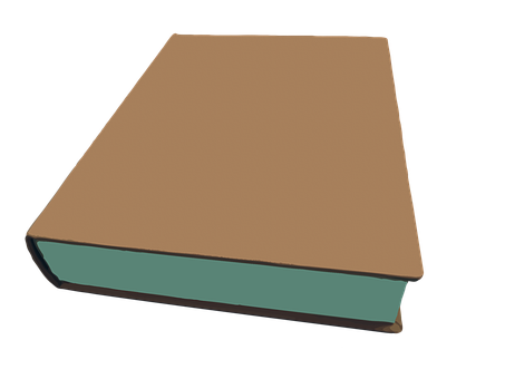 Closed Brown Bookon Black Background PNG with transparent background