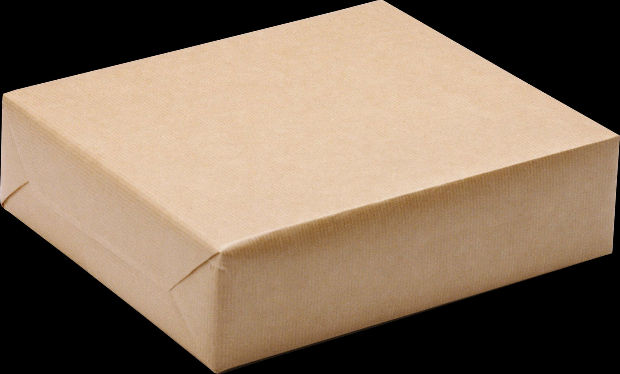 Closed Cardboard Boxon Black Background PNG with transparent background