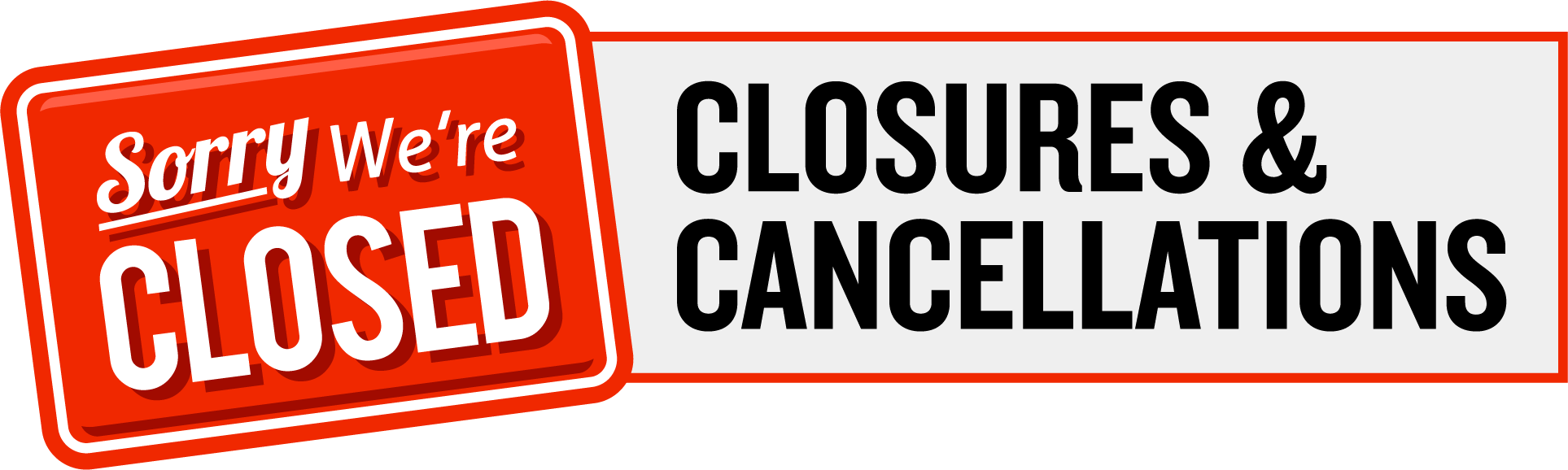 Closed Sign Closures Cancellations PNG image with a transparent background, free high-resolution download