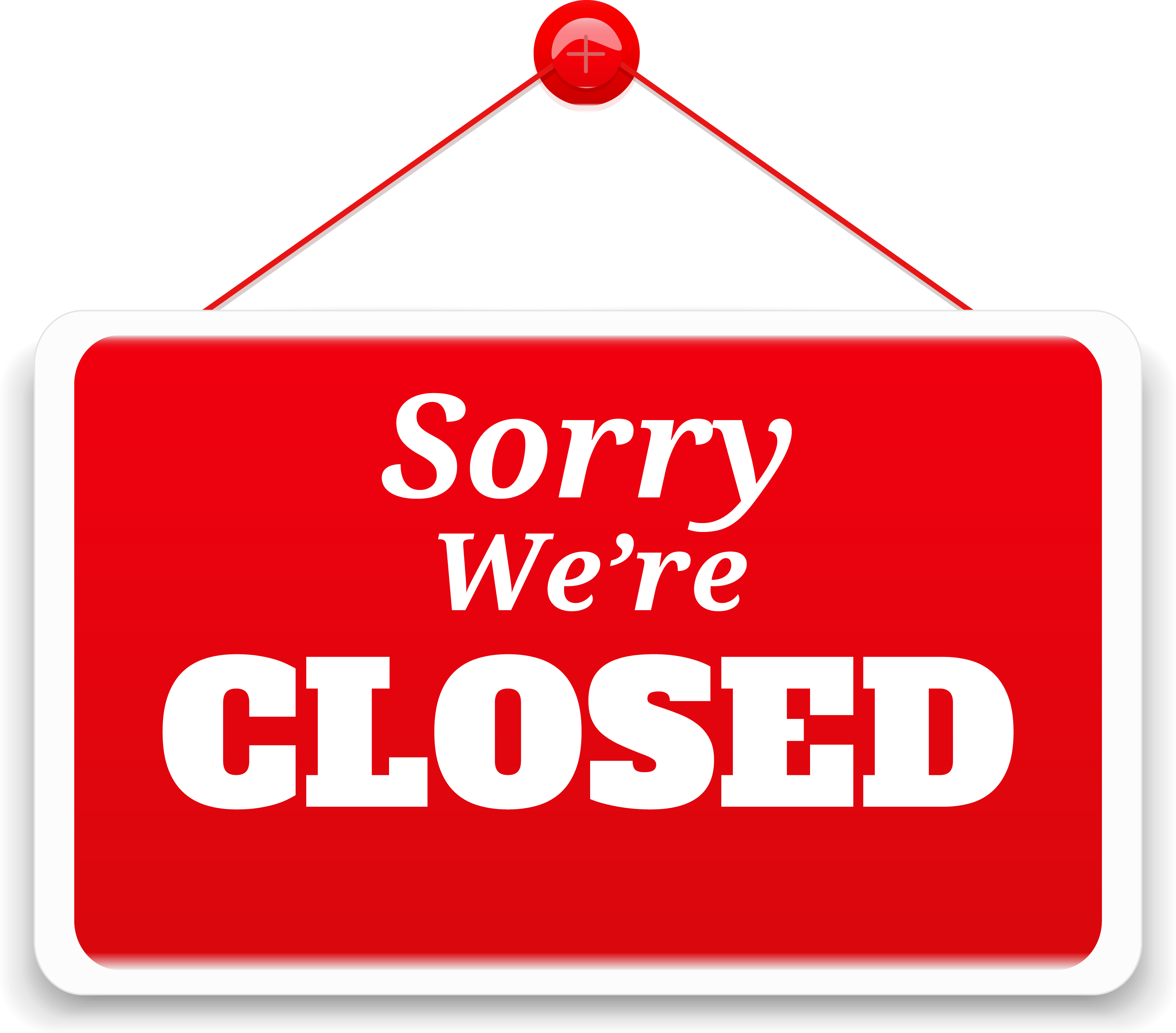 Closed Sign Hanging Door 3310x2909 PNG image with a transparent background, free high-resolution download
