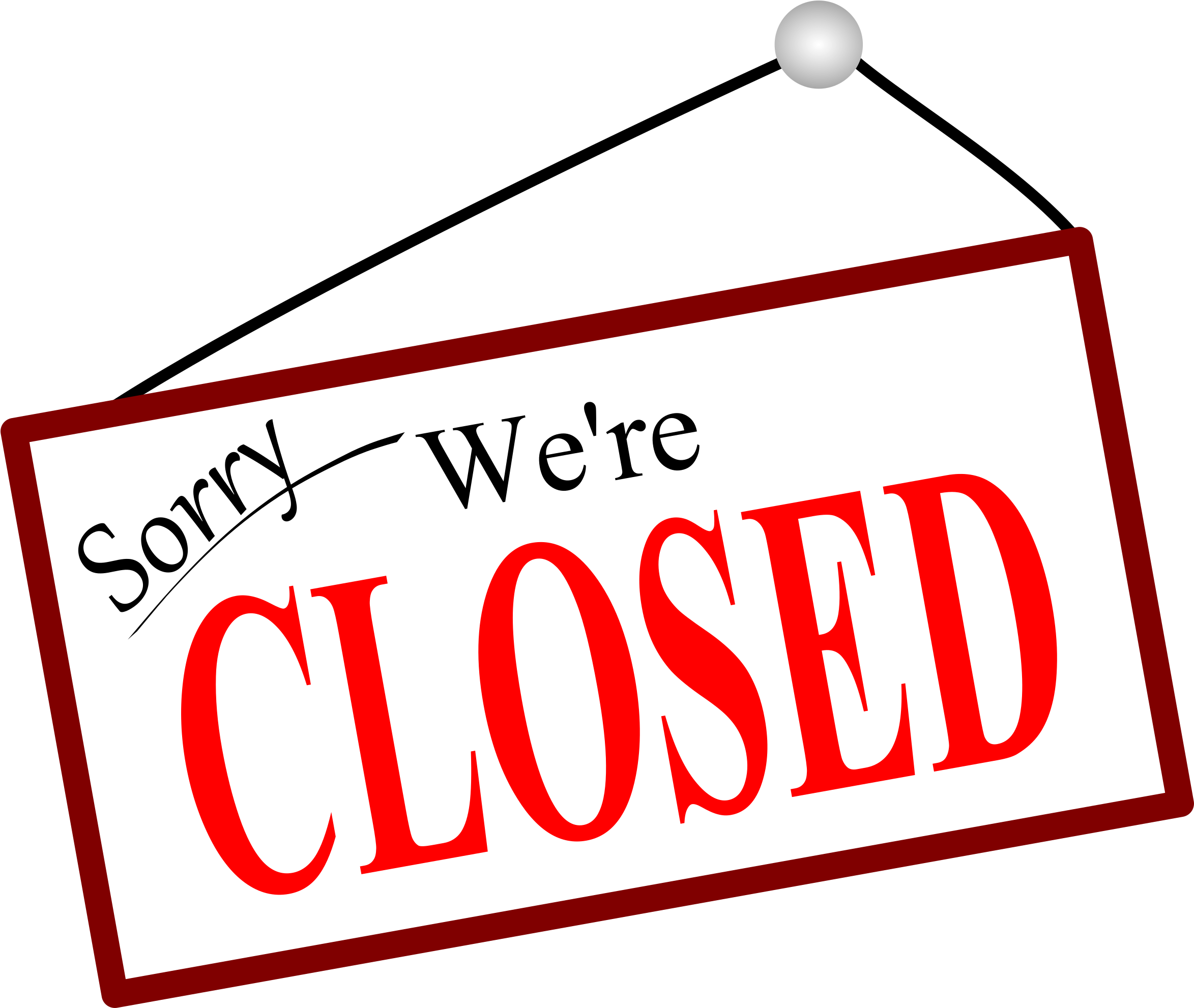 Closed Sign Illustration 2347x1982 PNG image with a transparent background, free high-resolution download