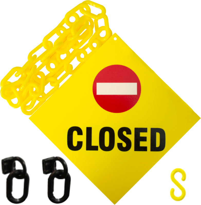 Closed Signwith Chainand Letters PNG image with a transparent background, free high-resolution download
