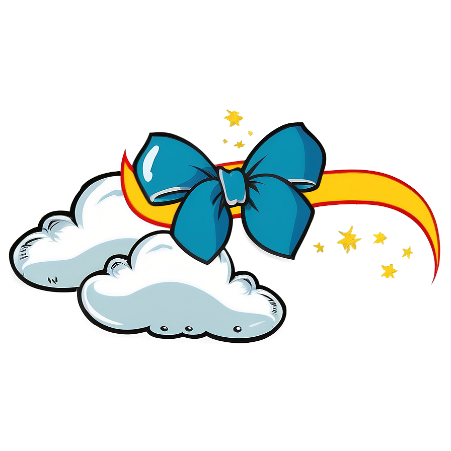 Cloud Cartoon With Bow Png Cky32