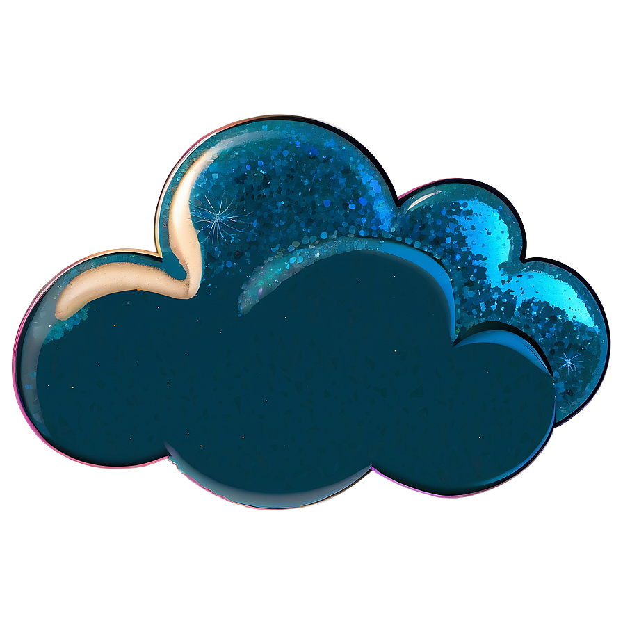 Cloud Cartoon With Glitter Png Dof