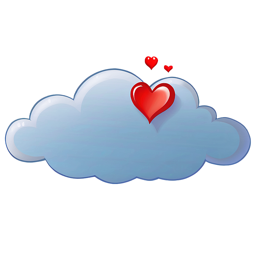 Cloud Cartoon With Heart Png 06122024