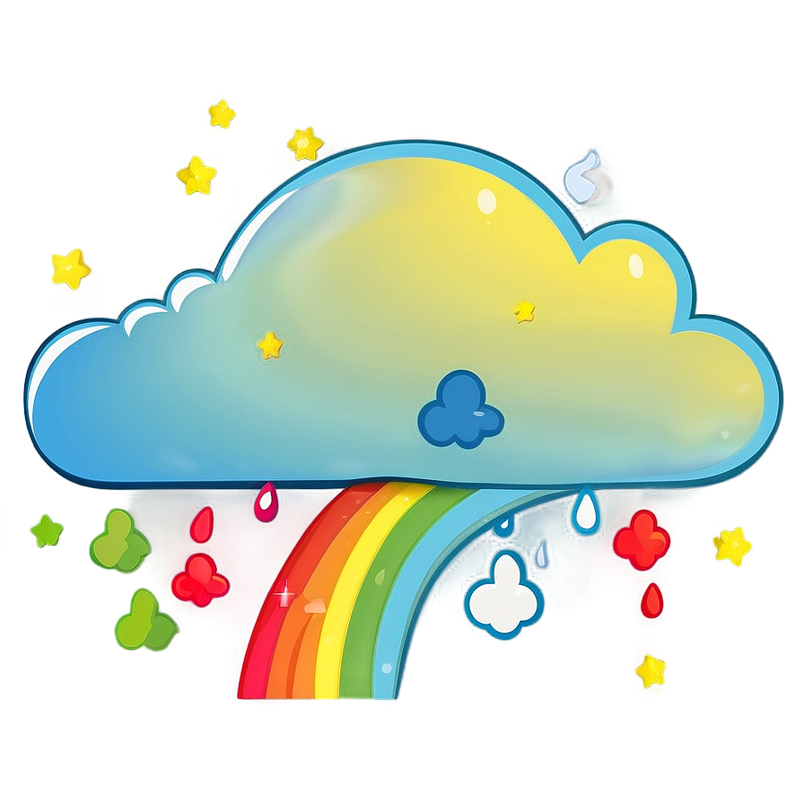 Cloud Cartoon With Rainbow Png 06122024