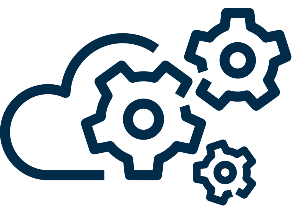 Cloud Computing Gears Icon PNG with transparent background