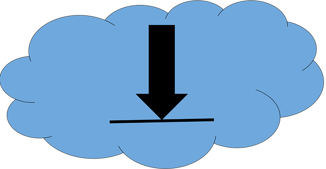 Cloud Download Icon PNG with transparent background