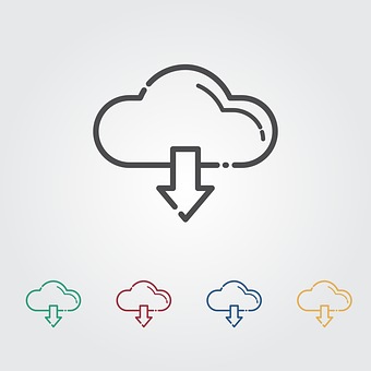 Cloud Download Icon Set