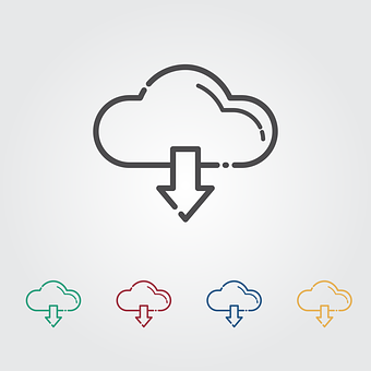 Cloud Download Icon Set PNG with transparent background