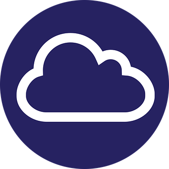 Cloud Icon Blue Background