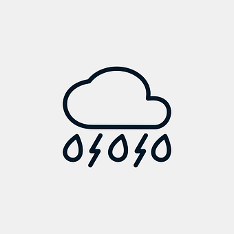 Cloud_ Icon_ With_ Lightning PNG with transparent background