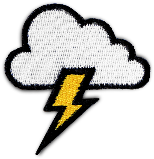 Cloud & Lightning Bolt Patch - Cloud With Lightning Bolt Patch, HD Png Download PNG image with a transparent background, free high-resolution download