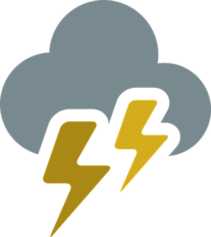 Cloud Lightning Icon PNG with transparent background