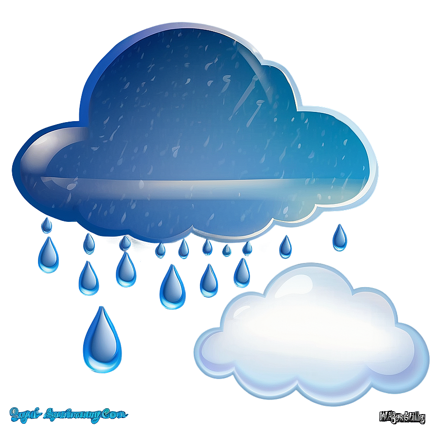 Cloud With Raindrops Png Vwm30