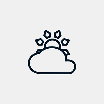Cloudand Sun Icon PNG with transparent background