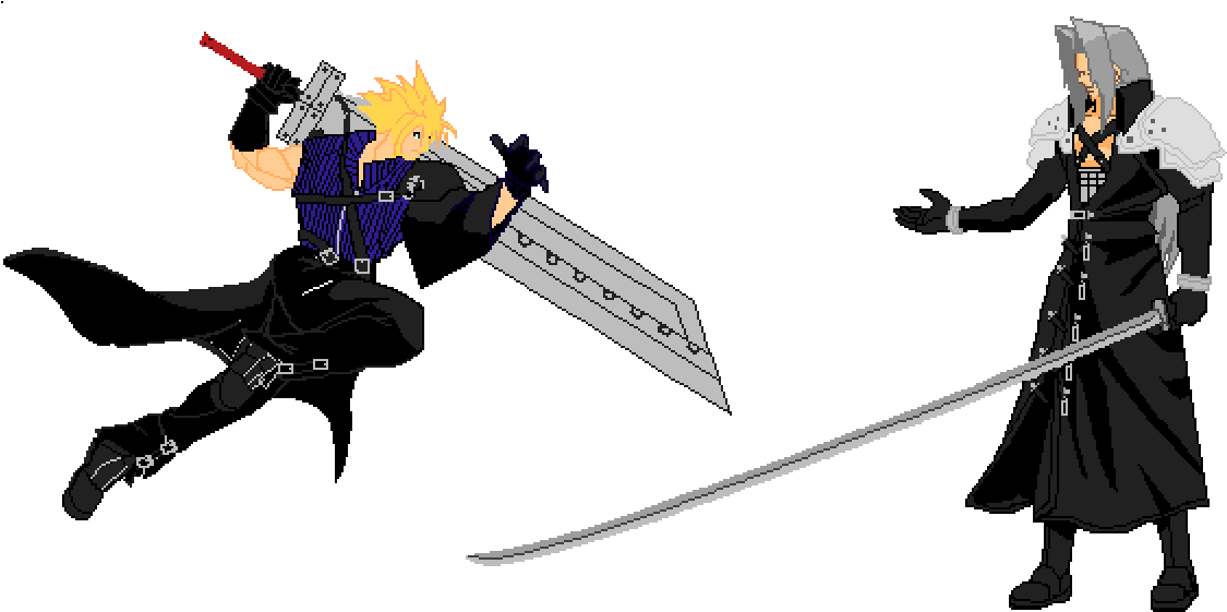 Cloudvs Sephiroth Pixel Art Duel